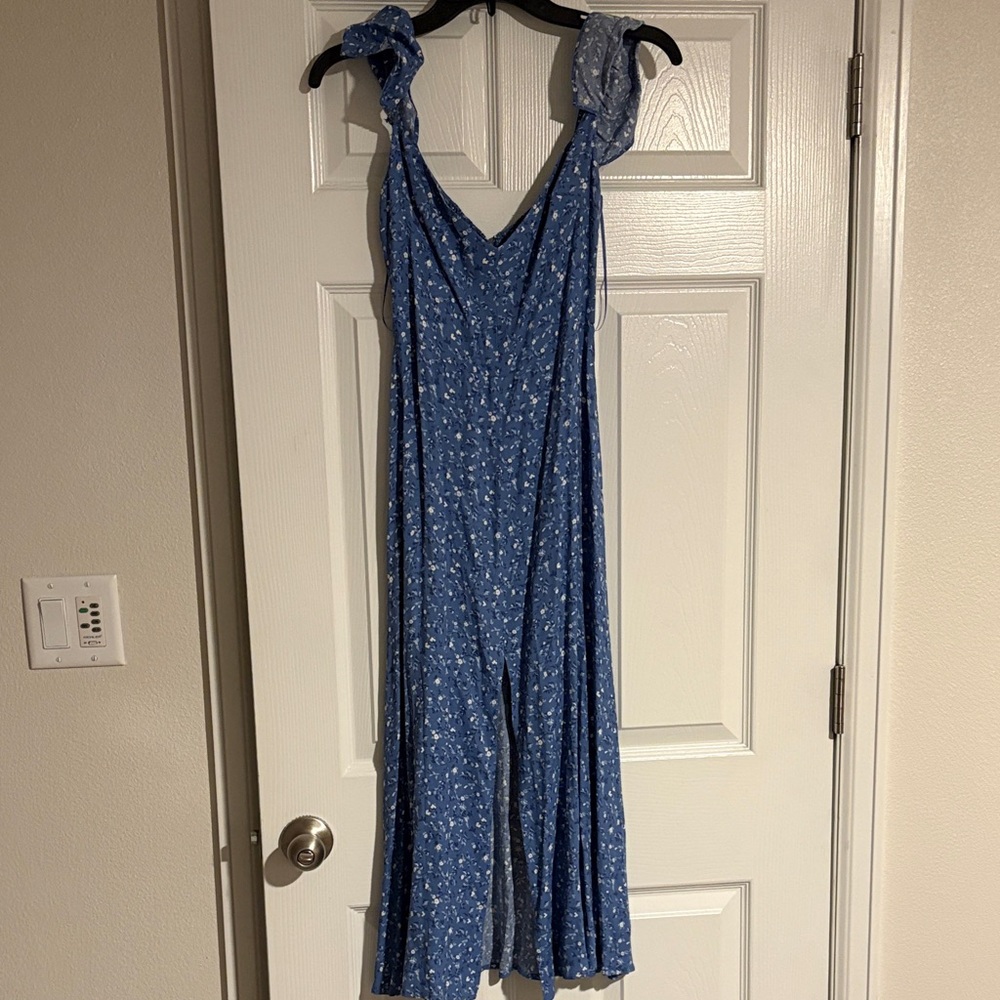 Reformation Sky Blue Floral Dress
